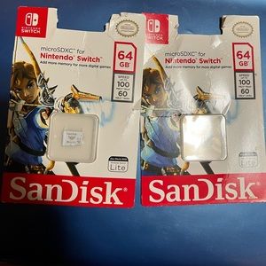 2 Sandisks 64Gb Microsd Xc Memory Card